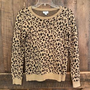 J.crew womens cheetah print sweater size XS